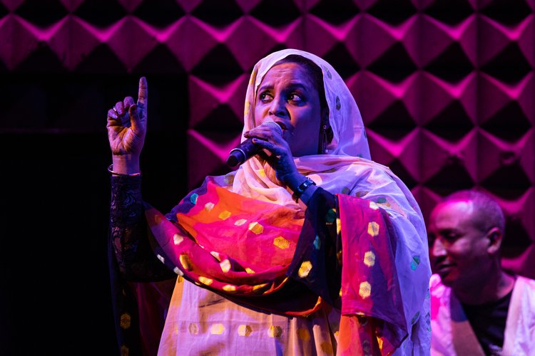 Noura Mint Seymali performing at Habibi Festival.