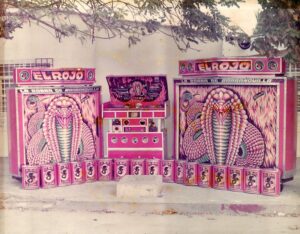 A colorful soundsystem know as a picó from the early 1980s