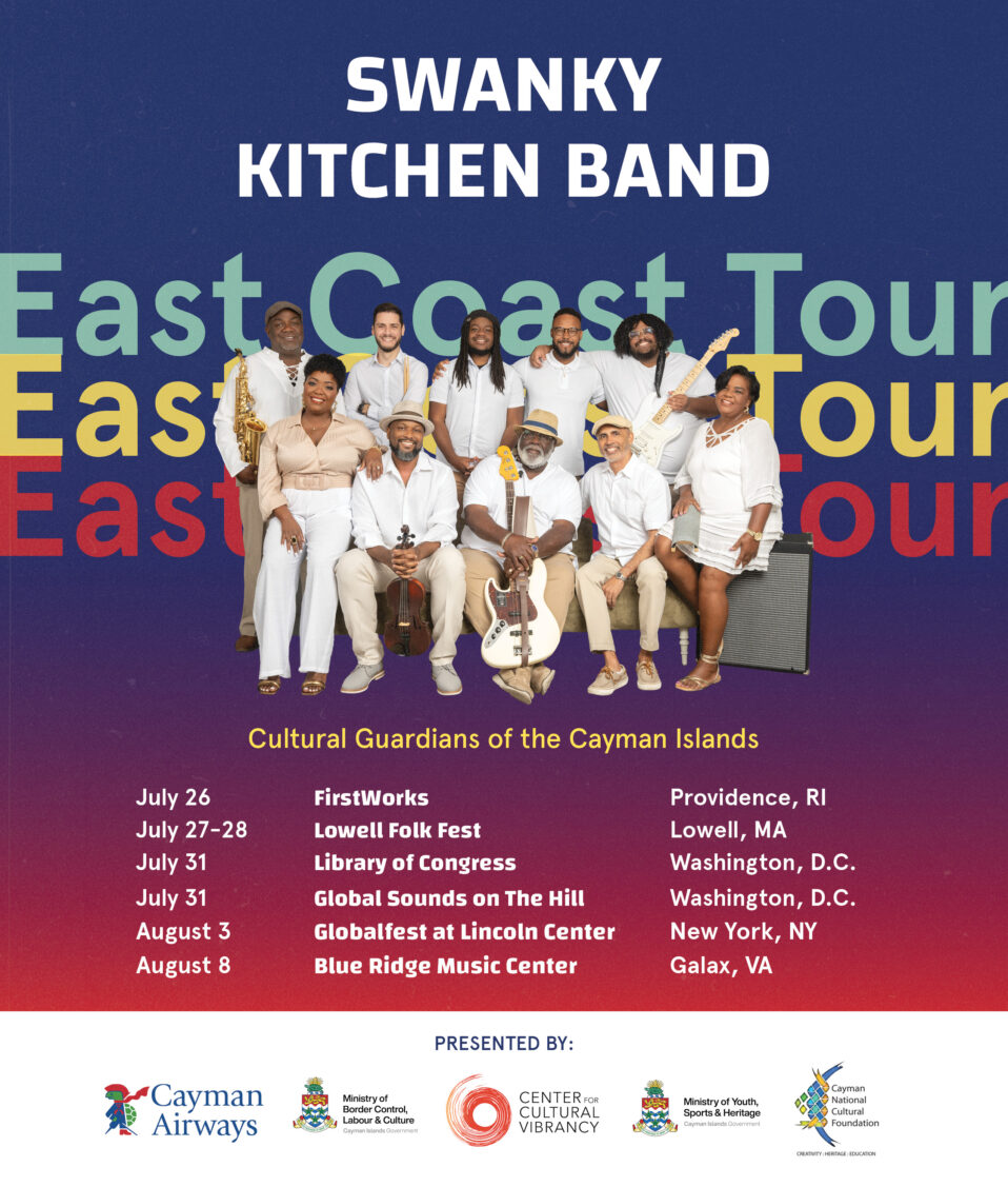 Tour poster for Swanky Kitchen Band with venue dates and locations