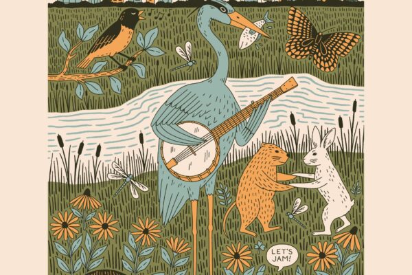 Baltimore Old Time Music Festival 2026 poster art drawing